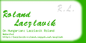 roland laczlavik business card